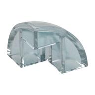 Brick Round Corner, Curved 2 × 2 × 1 2/3 Quarter Dome with 1 Cutout Opal Trans-Clear