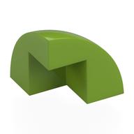 Brick Round Corner, Curved 2 × 2 × 1 2/3 Quarter Dome with 1 Cutout Lime