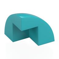 Brick Round Corner, Curved 2 × 2 × 1 2/3 Quarter Dome with 1 Cutout Medium Azure