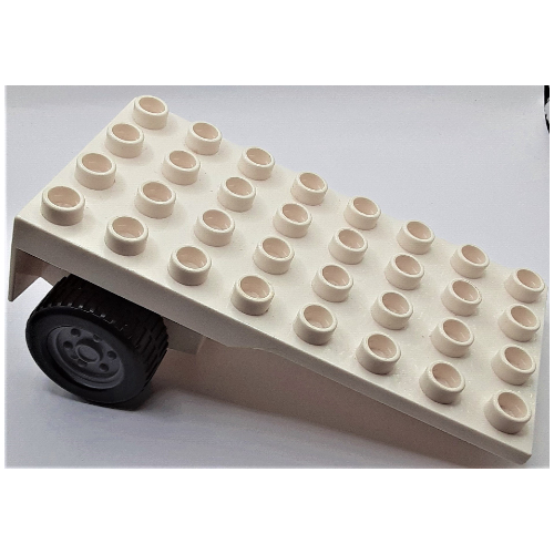 Duplo Flatbed Trailer 4 × 8 with Wheels (Packer) Weiß