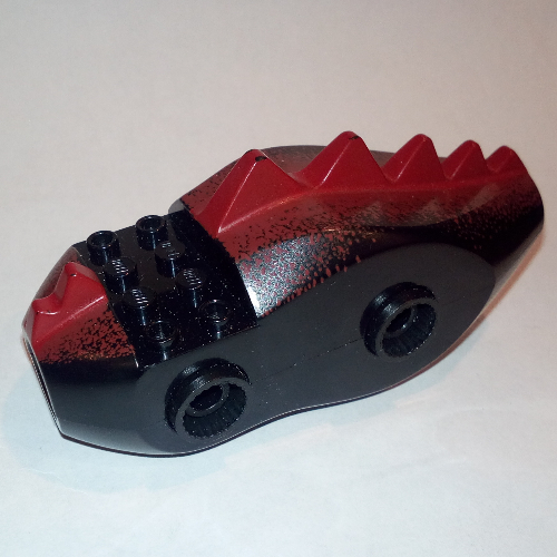 Creature Body Part, Dragon Torso with Dark Red Dorsal Scales Pattern in Black