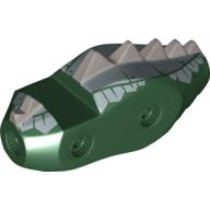 Creature Body Part, Dragon Torso with Metallic Silver Dorsal Scales Pattern Dunkelgrün