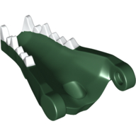 Creature Body Part, Dragon Head Lower Jaw with White Teeth Print Dark Green