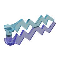 Wave / Lightning Angular, Double with Marbled Trans-Purple Pattern Trans-Light Blue
