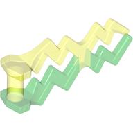 Wave / Lightning Angular, Double with Marbled Trans-Green Pattern Trans-Neon Green