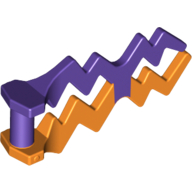 Wave / Lightning Angular, Double with Marbled Dark-Purple Pattern Orange