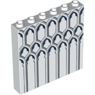 Panel 1 × 6 × 5 with Light Bluish Gray Ironwork Print White