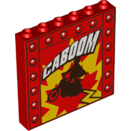 Panel 1 × 6 × 5 with 'Caboom', Dare Devil on Motor print Red
