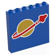 Panel 1 × 6 × 5 with Classic Space Logo print Blue