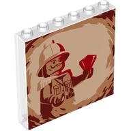 Panel 1 × 6 × 5 with Archaeologist with Red Diamond print Trans-Clear