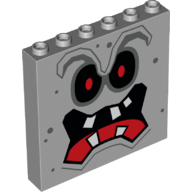 Panel 1 × 6 × 5 with Whomp Face Print Light Bluish Gray