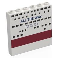 Panel 1 × 6 × 5 with 'ALL THE WAY TO ZERO', Black Windows, Dark Red Stripe print White