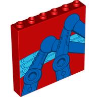Panel 1 × 6 × 5 with Blue Mechanical Spider Legs print Red