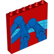 Panel 1 × 6 × 5 with Blue Mechanical Spider Legs print Red