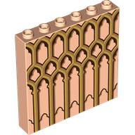 Panel 1 × 6 × 5 with Gold Arches print Light Nougat