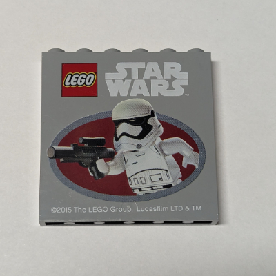 Panel 1 × 6 × 5 with 'LEGO STAR WARS', Stormtrooper, 'Sponsored by Toys R Us, September 4th 2015' print Hellblaugrau