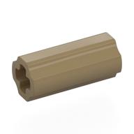 Technic Axle Connector Smooth [with x Hole + Orientation] Dark Tan