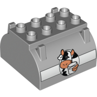 Duplo Container Tank, Upper Section with Cow Holding Glass of Milk Print Light Bluish Gray