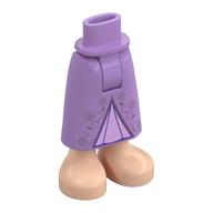 Minidoll Hips and Skirt with Ankles with Medium Lavender Skirt, Lavender Trim Medium Lavender
