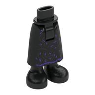 Minidoll Hips and Skirt with Ankles with Silver/Dark Purple Decorations print Black