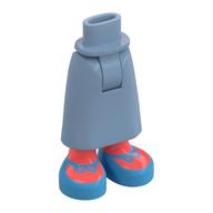 Minidoll Hips and Skirt with Warm Tan Ankles, Dark Azure Shoes, Coral Laces print Sand Blue