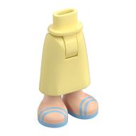 Minidoll Hips and Skirt with Ankles with Light Nougat Shoes, Bright Light Blue Sandals print Leuchtendes Hellorange