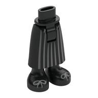 Minidoll Hips and Skirt with Ankles with Dark Bluish Grey Stripes, Laces print Schwarz
