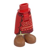 Minidoll Hips and Skirt with Ankles with Tan Decorations, Dark Red Trim, Siena Brown Feet print Rot
