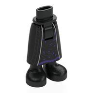 Minidoll Hips and Skirt with Ankles with Silver Trim, Dark Purple Decorations print Black