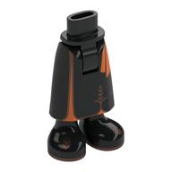 Minidoll Hips and Skirt with Ankles with Dark Orange Trim Black