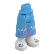 Minidoll Hips and Skirt with Ankles with Medium Lavender Trim, Medium Blue Decorations on White Shoes Medium Blue