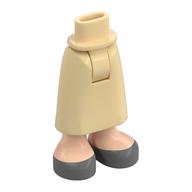 Minidoll Hips and Skirt with Light Nougat Exposed Ankles, Dark Bluish Grey Shoes print Beige