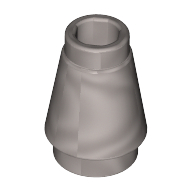Cone 1 × 1 [Top Groove] Flat Silver