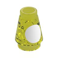 Cone 1 × 1 with White Dot print Transparent-Gelb