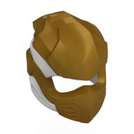 Helmet, Ninja with Wraps White Pattern Perlgold