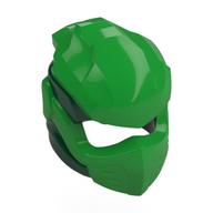 Helmet, Ninja with Wraps Dark Green Pattern Bright Green