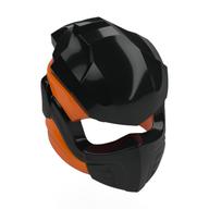 Helmet, Ninja with Wraps Orange Pattern Schwarz