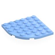 Plate Round Corner 6 × 6 Bright Light Blue
