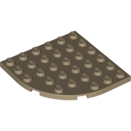 Plate Round Corner 6 × 6 Dark Tan