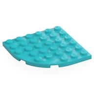 Plate Round Corner 6 × 6 Medium Azure