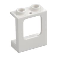 Window 1 × 2 × 2 Plane, Hollow Studs, Single Hole Top and Bottom for Glass Weiß