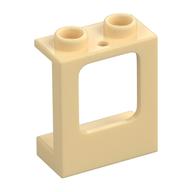 Window 1 × 2 × 2 Plane, Hollow Studs, Single Hole Top and Bottom for Glass Beige