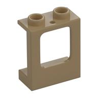 Window 1 × 2 × 2 Plane, Hollow Studs, Single Hole Top and Bottom for Glass Dark Tan