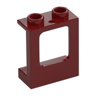 Window 1 × 2 × 2 Plane, Hollow Studs, Single Hole Top and Bottom for Glass Dark Red