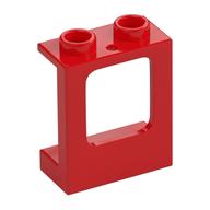 Window 1 × 2 × 2 Plane, Hollow Studs, Single Hole Top and Bottom for Glass Red