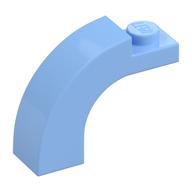 Stein Bogen 1 × 3 × 2 gebogen oben Leuchtendes Hellblau