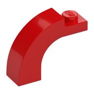 Stein Bogen 1 × 3 × 2 gebogen oben Rot