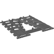 Vehicle Track, Train, Plastic (RC Trains) Double Crossover Rail - Half Dark Bluish Gray