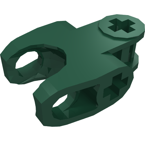 Technic Axle Connector 2 × 3 with Ball Socket, Closed Sides, Squared Ends Dark Green