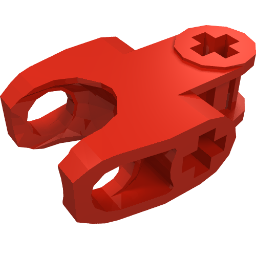 Technic Axle Connector 2 × 3 with Ball Socket, Closed Sides, Squared Ends Rot